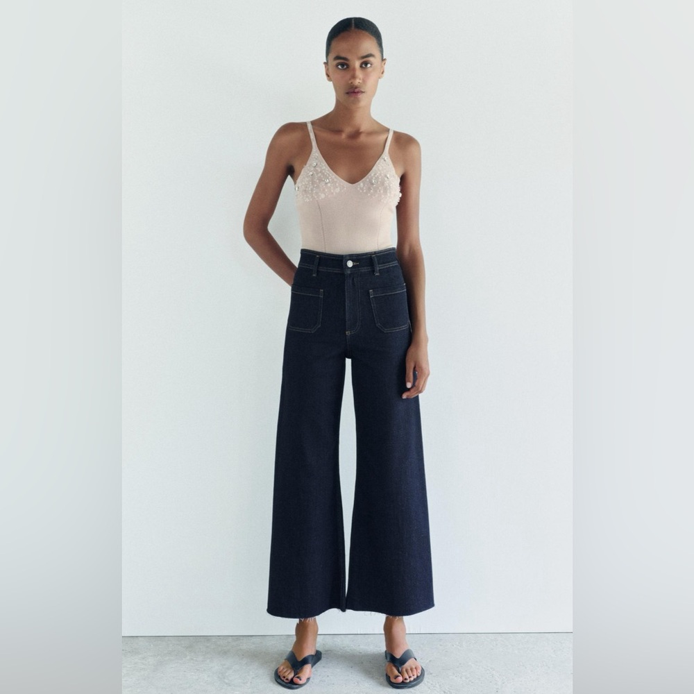 EUC Zara High Waisted Marine Jeans